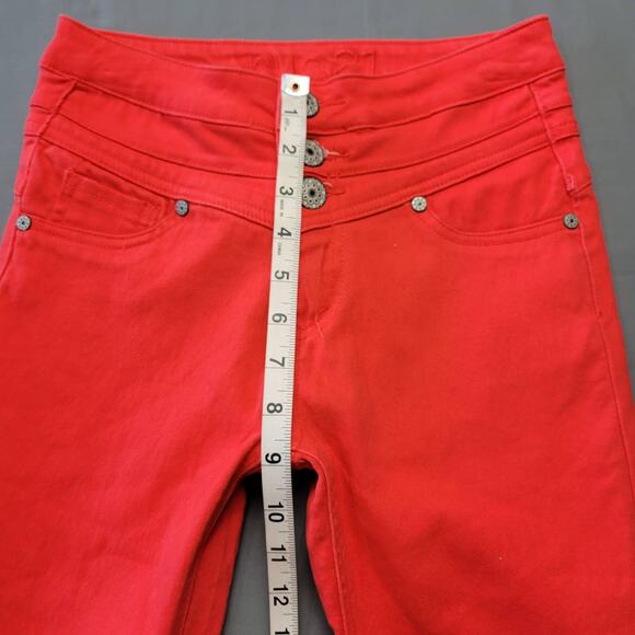 rue21 Red Jeggings Stretch Freedom Flex High Waisted Pants Womens Size 3 Juniors - Picture 8 of 11